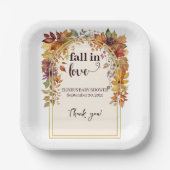 Herfst verliefd op Baby herfstbladeren douche Papieren Bordje (Voorkant)
