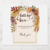 Herfst verliefd op Baby herfstbladeren douche Sparkling Wijnetiket (Enkel label)