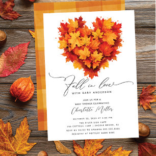 Herfst verliefd op Baby leaf hart Baby shower Kaart