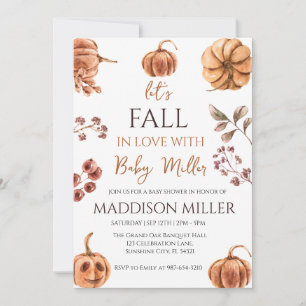 Herfst verliefd op Baby, pompoen Baby shower Kaart