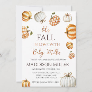 Herfst verliefd op Baby, pompoen Baby shower Kaart