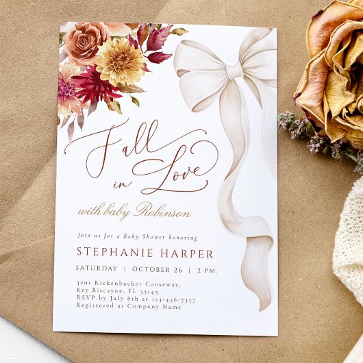 Herfst verliefd op Baby shower Kaart