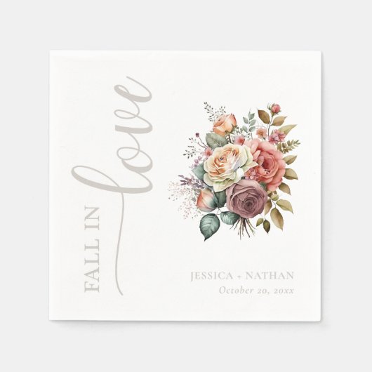 Herfst verliefd op deze  bruiloft servet (Voorkant)