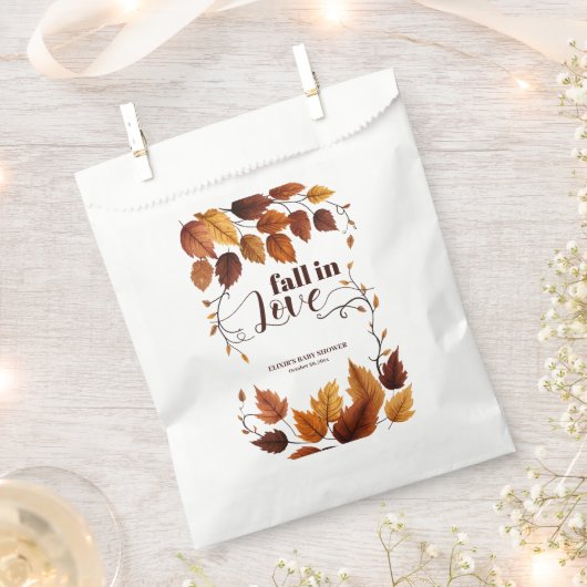 Herfst verliefd op herfstbladeren Baby shower Bedankzakje (Geknipt)