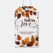 Herfst verliefd op herfstbladeren Baby shower Cadeaulabel (Voorkant)