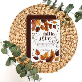 Herfst verliefd op herfstbladeren Baby shower Informatiekaartje