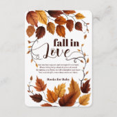 Herfst verliefd op herfstbladeren Baby shower Informatiekaartje (Voorkant)