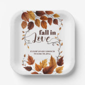 Herfst verliefd op herfstbladeren Baby shower Papieren Bordje (Voorkant)