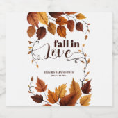 Herfst verliefd op herfstbladeren Baby shower Sparkling Wijnetiket (Enkel label)