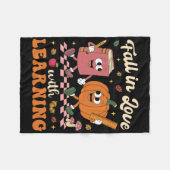 Herfst Verliefd Op Het Leren Van De Retro Hallowee Fleece Deken (Voorkant (Horizontaal))