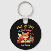 Herfst Verliefd Op Het Leren Van Grappig Halloween Sleutelhanger (Voorkant)