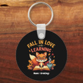 Herfst Verliefd Op Het Leren Van Grappig Halloween Sleutelhanger (Voorkant)