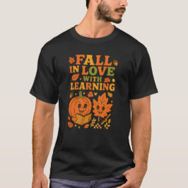 Herfst Verliefd Op Het Leren Van Retro Leraar T-shirt