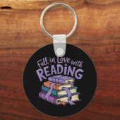 Herfst Verliefd op het lezen van Gezellige Boeken  Sleutelhanger (Achterkant)