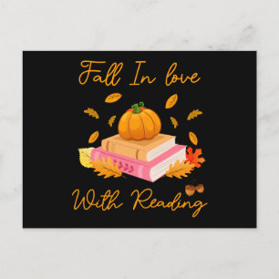 Herfst verliefd op het lezen van het boek Autumn P Feestdagenkaart