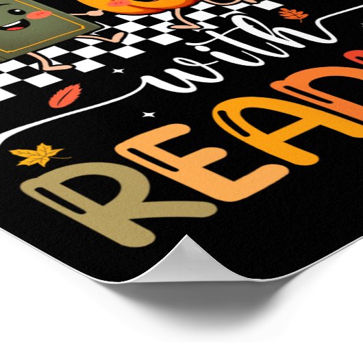 Herfst Verliefd Op Het Lezen Van Pompoen Herfst He Poster (Hoek)