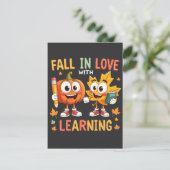 Herfst Verliefd op Leerschool Kaart (Staand voorkant)