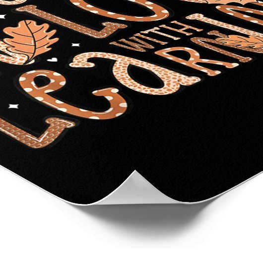 Herfst verliefd op lerares herfstpompoen poster (Hoek)