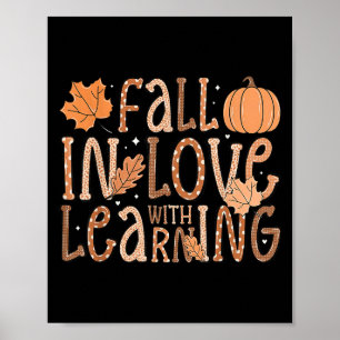 Herfst verliefd op lerares herfstpompoen poster