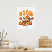 Herfst verliefd op lezen, Boekenliefhebber Poster (Keuken)