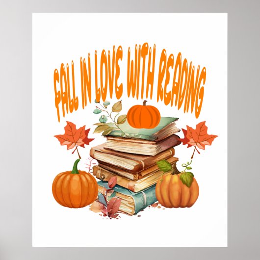 Herfst verliefd op lezen, Boekenliefhebber Poster (Voorkant)