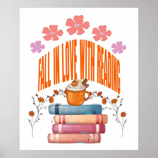 Herfst verliefd op lezen, Boekenliefhebber Poster (Voorkant)