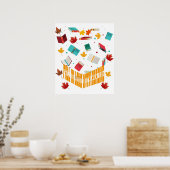 Herfst verliefd op lezen, Boekenliefhebber Poster (Keuken)