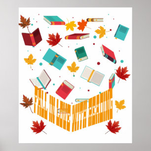 Herfst verliefd op lezen, Boekenliefhebber Poster