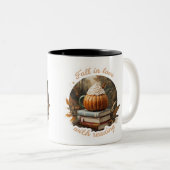 herfst verliefd op lezen tweekleurige koffiemok (Voorkant rechts)