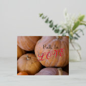 Herfst, verliefd op pompoenkruid folie feestdagen briefkaart (Staand Voorkant)