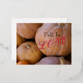 Herfst, verliefd op pompoenkruid folie feestdagen briefkaart (Voorkant / Achterkant)