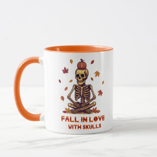 Herfst verliefd op schedels - Cozy Chaos Skeleton Mok (Links)