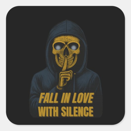 Herfst verliefd op stilte - Skeleton Hoodie Vierkante Sticker (Voorkant)