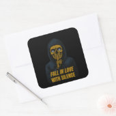 Herfst verliefd op stilte - Skeleton Hoodie Vierkante Sticker (Envelop)
