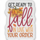 Herfst verliefd op uw bestelling-seizoensgebonden  sticker (Voorkant)