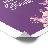 Herfst verliefd paarse Halloween snoepjes en lekke Poster (Hoek)