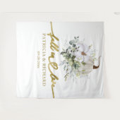 Herfst Verliefd Pompoen Huwelijksachtergrond Wandkleed (Voorkant (horizontaal))