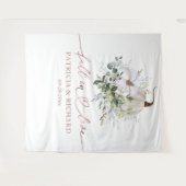 Herfst Verliefd Pompoen Huwelijksachtergrond Wandkleed (Voorkant (horizontaal))