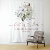 Herfst Verliefd Pompoen Huwelijksachtergrond Wandkleed (In situ)