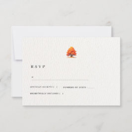 Herfst Verliefd Trouwen Elegant Herfst Bruiloft RSVP Kaartje