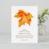 Herfst Verliefd Trouwen Folie Uitnodiging (Staand Voorkant)