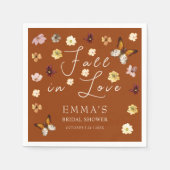 Herfst Verliefd Verbrand Sinaasappel Boho Vrijgeze Servet (Voorkant)