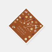 Herfst Verliefd Verbrand Sinaasappel Boho Vrijgeze Servet (Hoek)