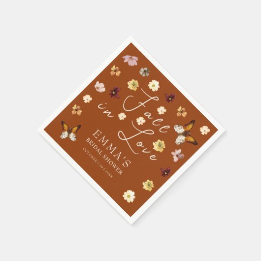 Herfst Verliefd Verbrand Sinaasappel Boho Vrijgeze Servet (Hoek)