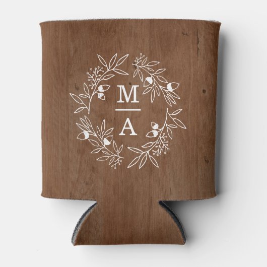 Herfst Verloving Bruiloft Party Initialen Datum Ho Blikjeskoeler (Voorkant)