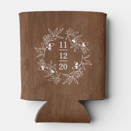 Herfst Verloving Bruiloft Party Initialen Datum Ho Blikjeskoeler (Achterkant)