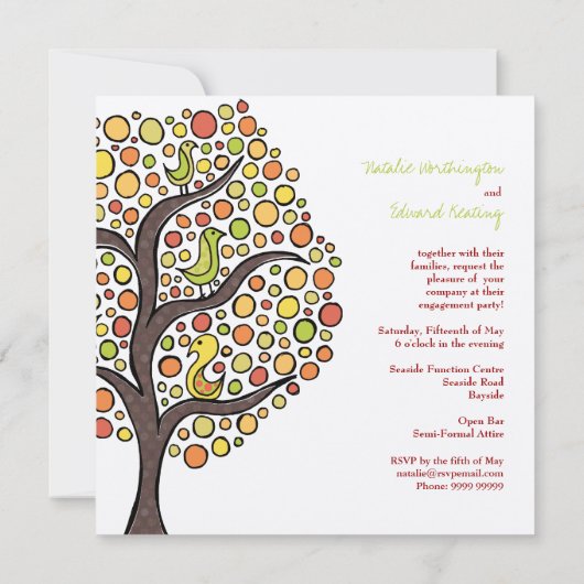 Herfst Verloving Naherfst Weddenschap Kaart (Achterkant)