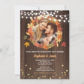 Herfst verlovingsfeest foto met rustige tong kaart (Voorkant)