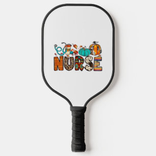 Herfst Verpleegster Leopard Koeienhuid Pompoen Her Pickleball Paddle