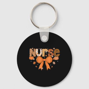 Herfst Verpleegster Shirt Vrouwen Pompoen Seizoen Sleutelhanger